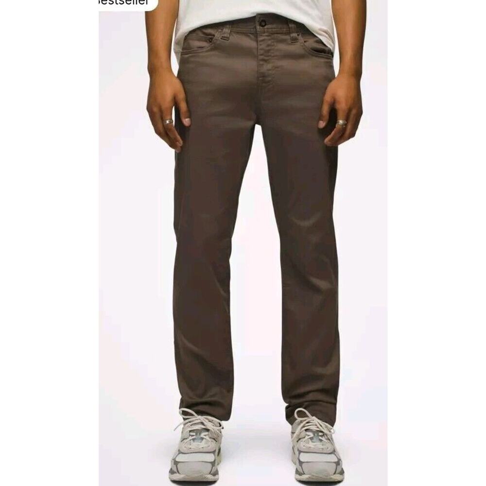 Prana Bridger Jean Mens 30x36 Mud Slim Fit Straight Leg Stretch Denim 5 Pocket